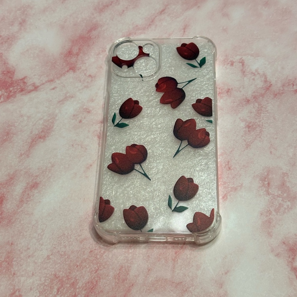 iPhone 14 Red Tulip Case - Picture 1 of 4